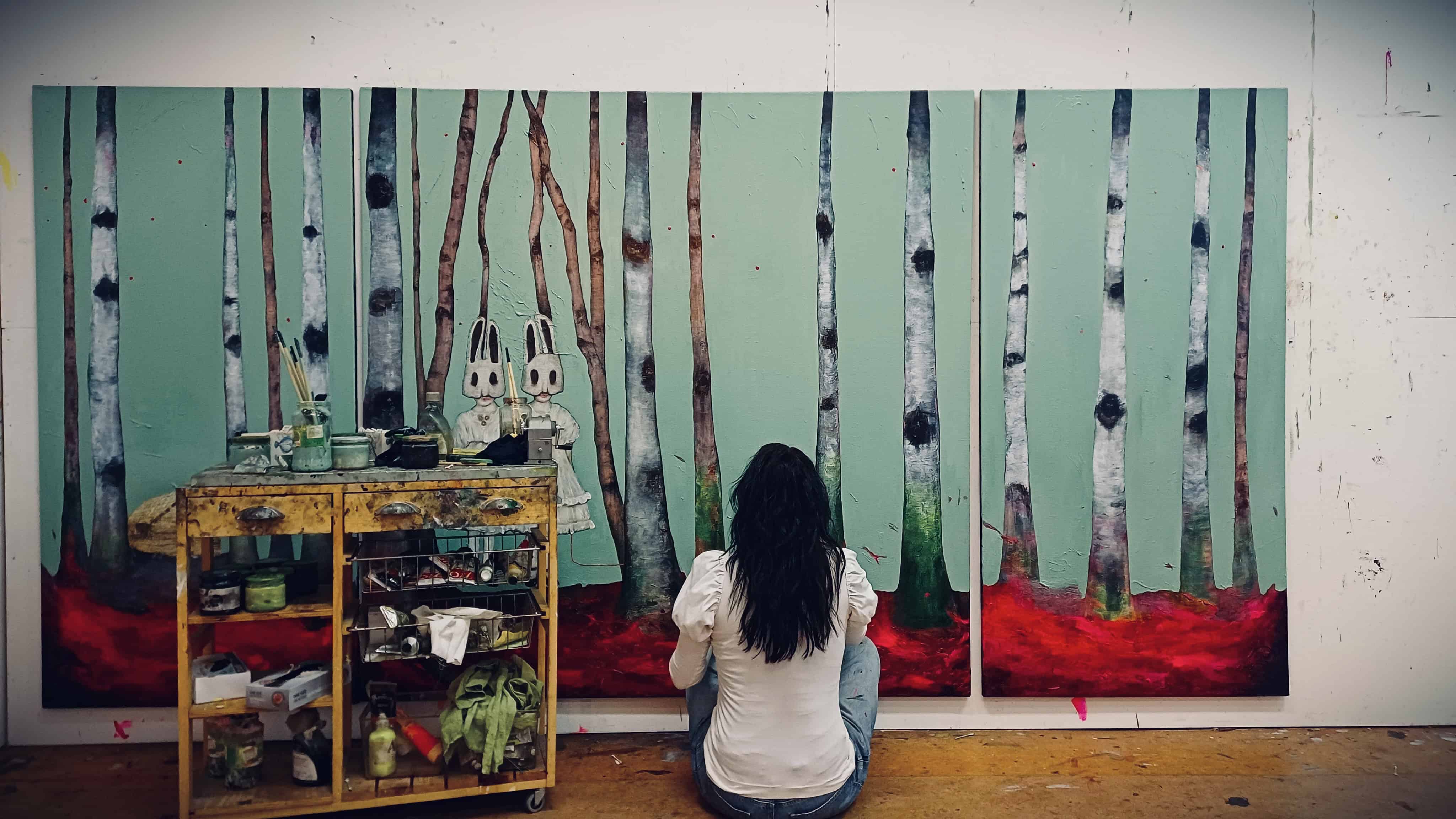 Marie Louise Elshout presents the 4.5-metre-wide Hunters at Dawn at BIG ART Rotterdam in the Codrico factory from 11 to 13 September 2026.